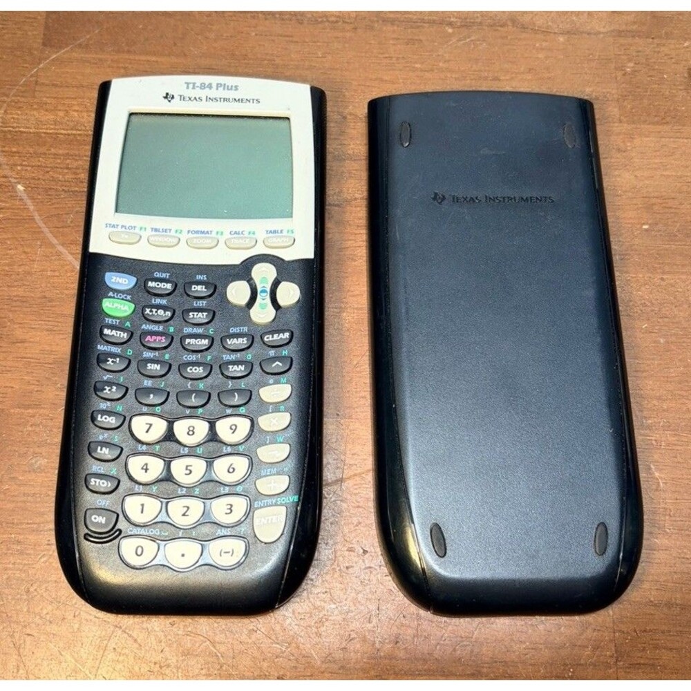 Texas Instruments TI-84 Plus Graphing Calculator Black with Cover - Tested